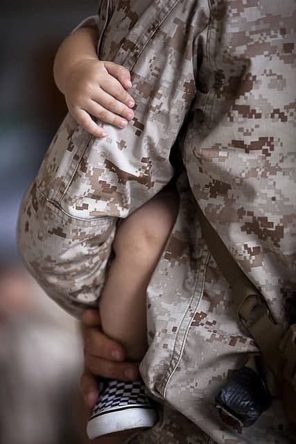 military father and child